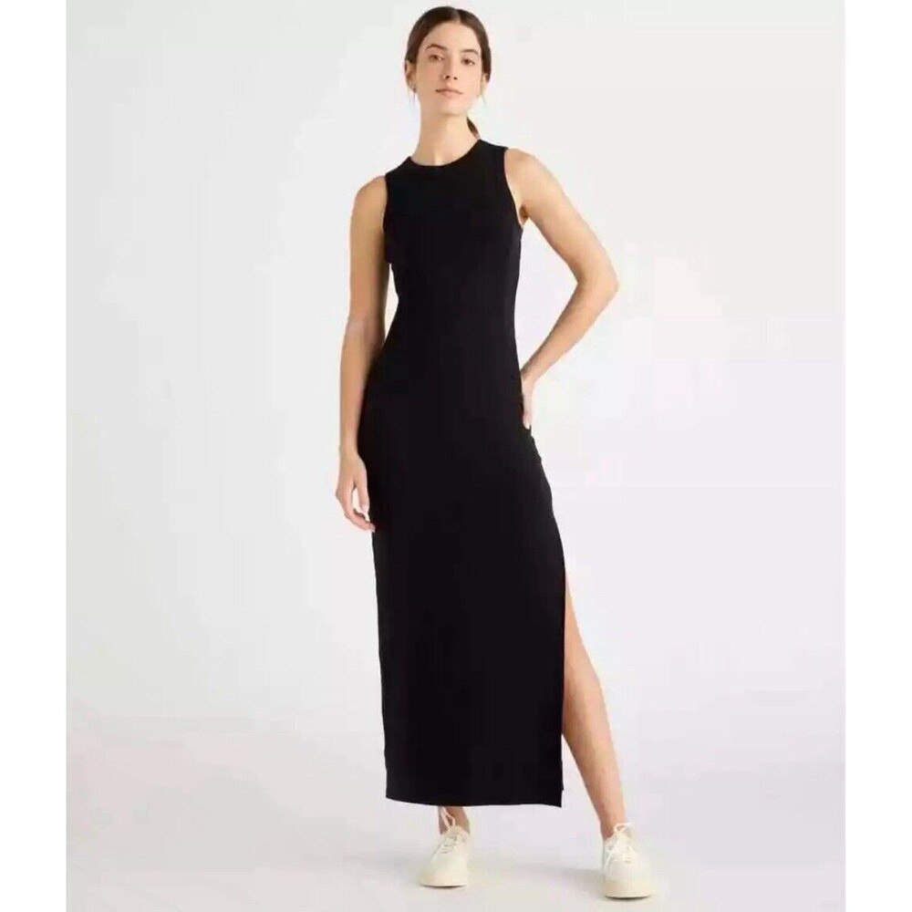 QUINCE Black Tencel Jersey Tank Maxi Dress NWT M